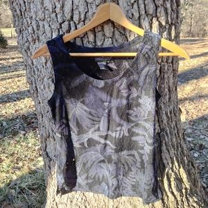 Carol Little Petites Burn Out Sleeveless Blouse in size S